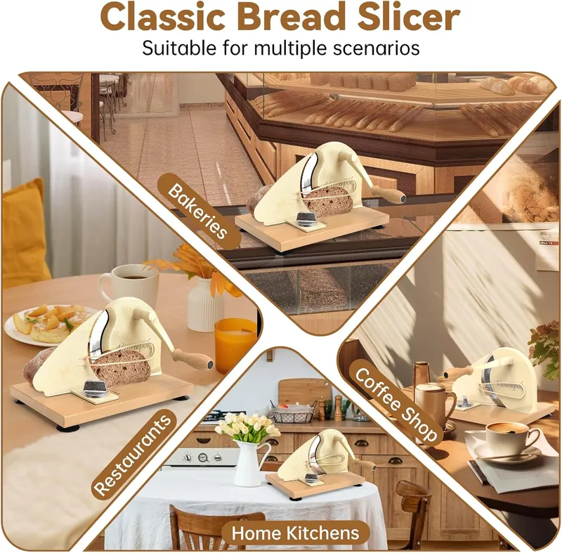 vanerepok Classic Hand Crank Home Bread Slicer With Scale Line