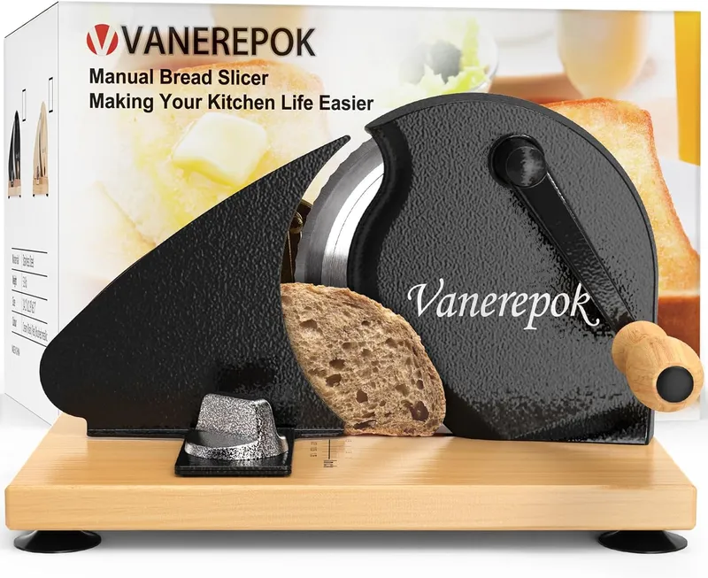 vanerepok Manual Bread Slicer for Homemade Sourdough Bread Versatile Hand
