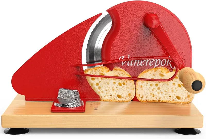 vanerepok Upgrade Manual Bread Slicer for Homemade Sourdough Bread, Red